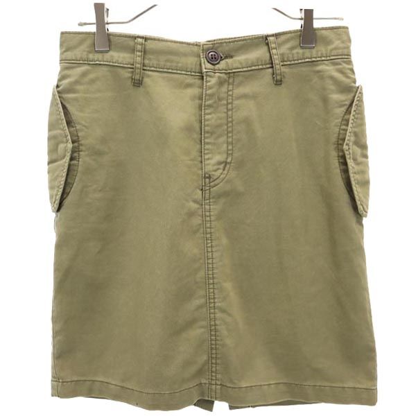 HYSTERIC ヒステリック 日本製 ミニ丈 タイトスカート FREE カーキグリーン ロゴ刺繍 レディース