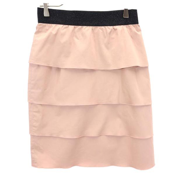 NARACAMICIE ナラカミーチェ ミニ丈 段々 フリルスカート 2 ピンク系 バックジップ レディース