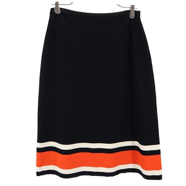 Salvatore Ferragamo サルヴァトーレフェラガモ イタリア製 ミディ丈 スカート M 黒系 レディース