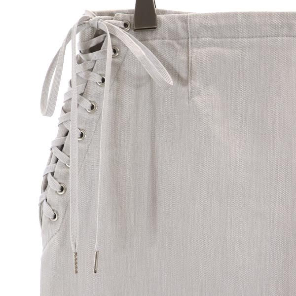 EPOCA エポカ ミディ丈 レースアップ デニムスカート 38 グレー レディース