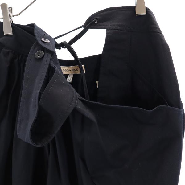 SEE BY CHLOE シーバイクロエ ミニ丈 ギャザースカート I38(US2) 黒 レディース
