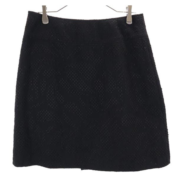 MAX&CO マックスアンドコー ウールブレンド ミニ丈 ラップスカート 42 黒 レディース
