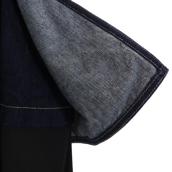 furfur ファーファー ロング丈 デニムスカート F デニム地×黒 切替 レディース