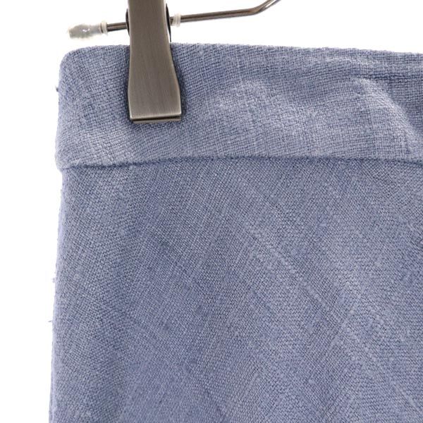 プラダ イタリア製 シルク ミディ丈 フレアスカート 38 水色 PRADA レディース