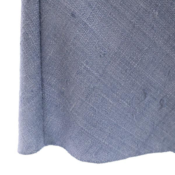 プラダ イタリア製 シルク ミディ丈 フレアスカート 38 水色 PRADA レディース