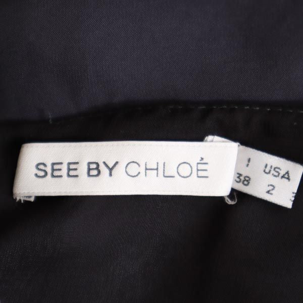 シーバイクロエ ミニ丈 シフォン スカート 2 黒 SEE BY CHLOE レディース