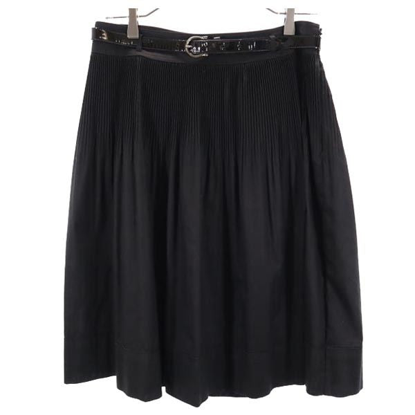 BURBERRY バーバリー 日本製 三陽商会 ミニ丈 ギャザースカート 40 ブラック系 レディース