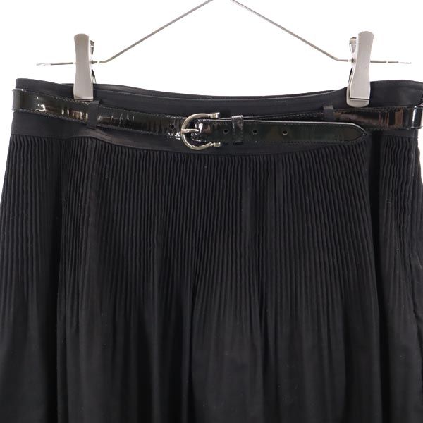 BURBERRY バーバリー 日本製 三陽商会 ミニ丈 ギャザースカート 40 ブラック系 レディース