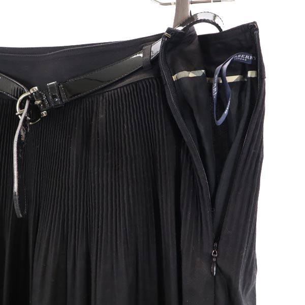 BURBERRY バーバリー 日本製 三陽商会 ミニ丈 ギャザースカート 40 ブラック系 レディース