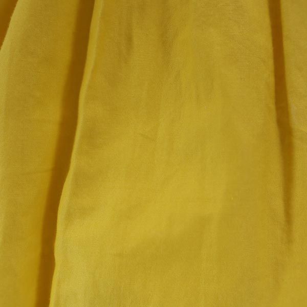 TRUSSARDI トラサルディ ミディ丈 タック スカート 40 黄 裾刺繍入 レディース