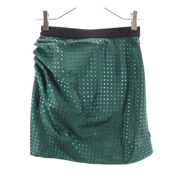 MARC JACOBS マークジェイコブス USA製 ドット ミニ丈 デザイン スカート 0 グリーン系 レディース