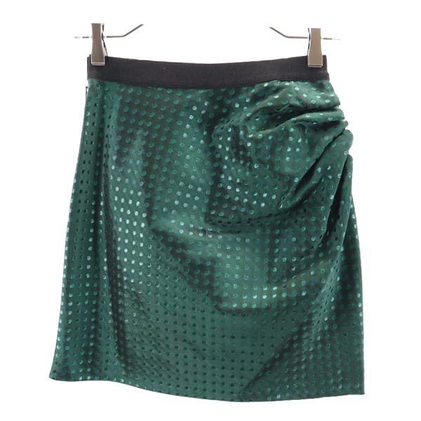 MARC JACOBS マークジェイコブス USA製 ドット ミニ丈 デザイン スカート 0 グリーン系 レディース
