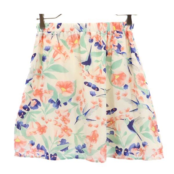 Paul & Joe Sister ポールアンドジョーシスター 総柄 ミニ丈 フレアスカート 36 ベージュ×ピンク×緑 レディース