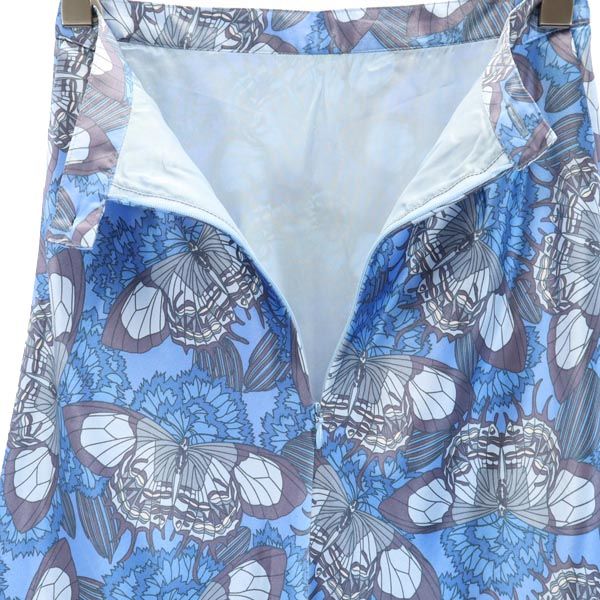 HYSTERIC GLAMOUR ヒステリックグラマー 総柄 ミニ丈 フレアスカート S ブルー レディース