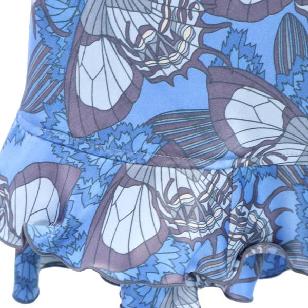 HYSTERIC GLAMOUR ヒステリックグラマー 総柄 ミニ丈 フレアスカート S ブルー レディース