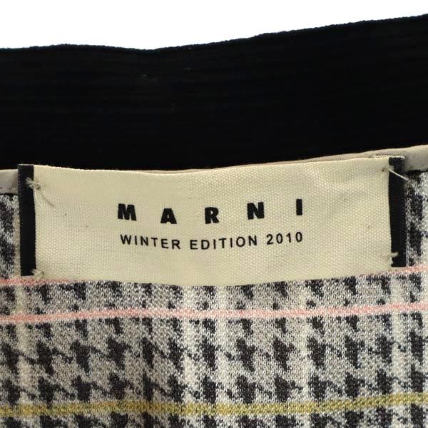 MARNI マルニ チェック ミニ丈 デザイン スカート 42 ブラウン系 サイドジップ レディース
