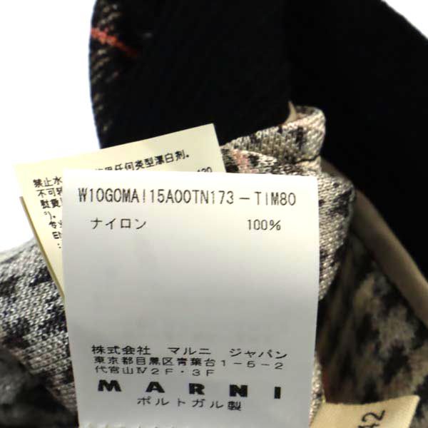 MARNI マルニ チェック ミニ丈 デザイン スカート 42 ブラウン系 サイドジップ レディース