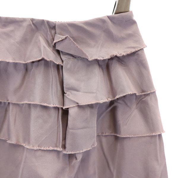 MIUMIU ミュウミュウ イタリア製 ミニ丈 段々 フリルスカート 38 パープル系 バックジップ レディース