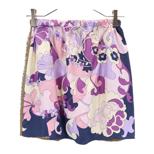 SPORTMAX スポーツマックス イタリア製 総柄 ミニ丈 シルク スカート M レディース