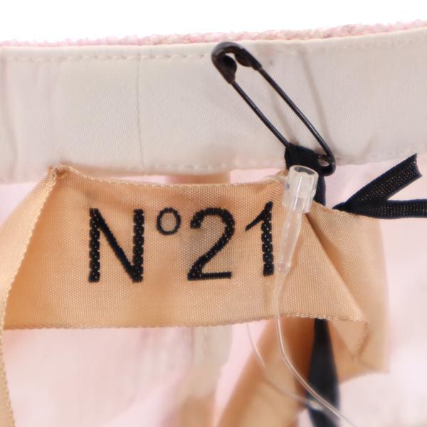 未使用 N°21 ヌメロ ヴェントゥーノ イタリア製 ミディ丈 スパンコール レース タイトスカート 38 ピンク レディース