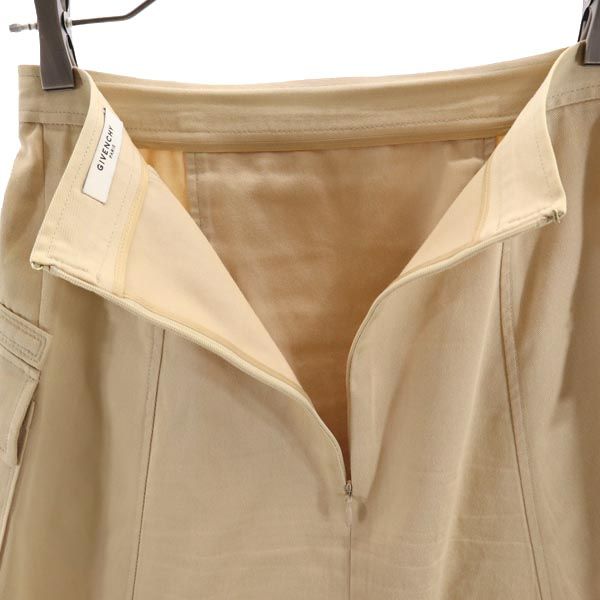 GIVENCHY ジバンシィ ミニ丈 台形 スカート 38 ベージュ系 バックジップ レディース