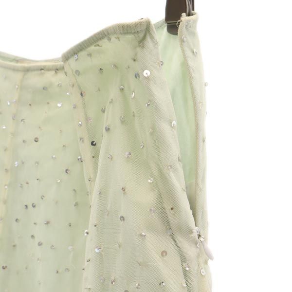 ESSENTIEL エッセンシャル ミニ丈 チュール フレアスカート 38 グリーン系 サイドジップ レディース