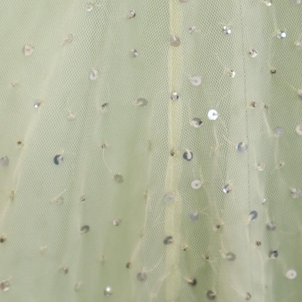 ESSENTIEL エッセンシャル ミニ丈 チュール フレアスカート 38 グリーン系 サイドジップ レディース