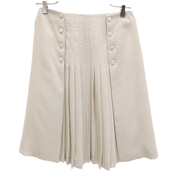 ARMANI COLLEZIONI アルマーニコレッツォーニ イタリア製 ミニ丈 ウールブレンド プリーツスカート 38 グレー系 レディース