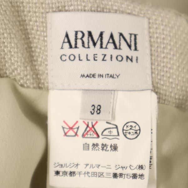 ARMANI COLLEZIONI アルマーニコレッツォーニ イタリア製 ミニ丈 ウールブレンド プリーツスカート 38 グレー系 レディース