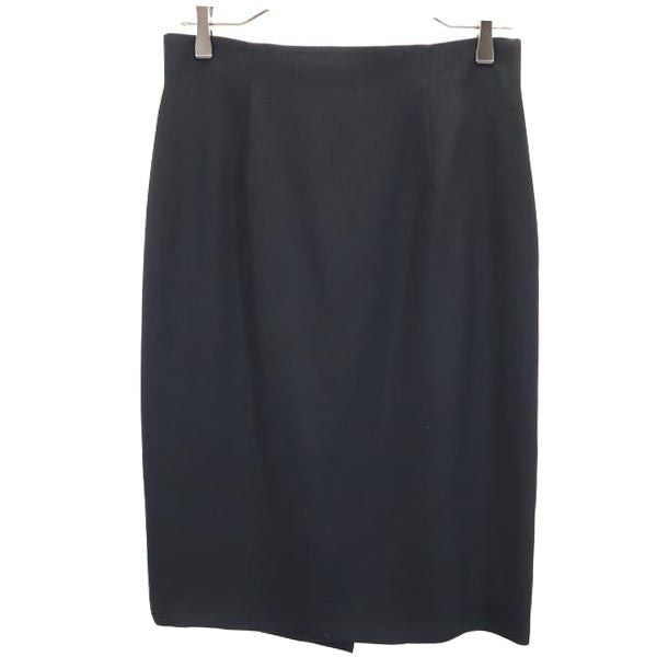 LANVIN ランバン 日本製 ミディ丈 台形 スカート 40 黒 レディース