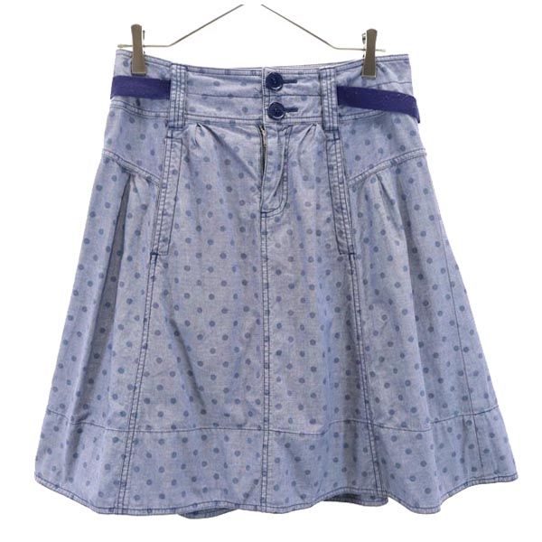 MARC BY MARC JACOBS マークバイマークジェイコブス ドット柄 ミニ丈 フレアスカート 4 ブルー レディース