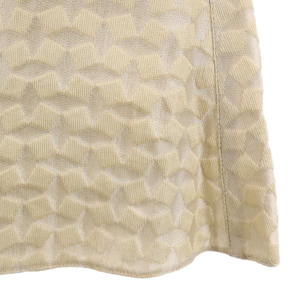 Emporio Armani エンポリオアルマーニ 総柄 ミニ丈 フレアスカート 40 ベージュ系 バックジップ レディース