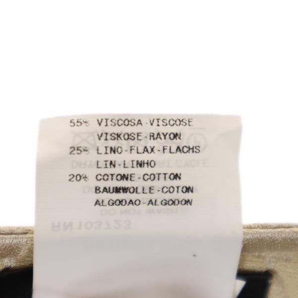 Emporio Armani エンポリオアルマーニ 総柄 ミニ丈 フレアスカート 40 ベージュ系 バックジップ レディース