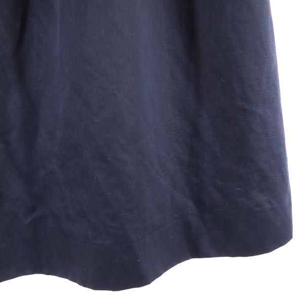 MACKINTOSH PHILOSOPHY マッキントッシュフィロソフィー 三陽商会 リネンブレンド ミニ丈 フレアスカート 38 ネイビー レディース