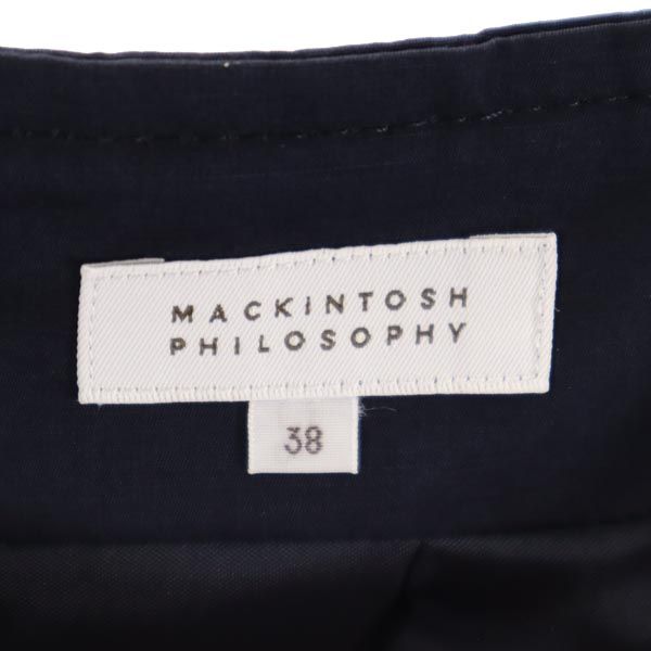 MACKINTOSH PHILOSOPHY マッキントッシュフィロソフィー 三陽商会 リネンブレンド ミニ丈 フレアスカート 38 ネイビー レディース