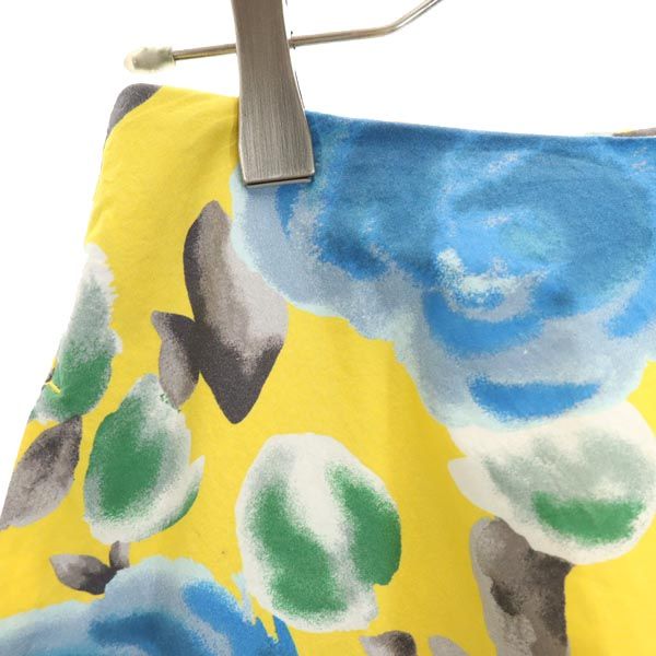 MARC BY MARC JACOBS マークバイマークジェイコブス 総柄 ミニ丈 フレアスカート 2 イエロー×青系 レディース