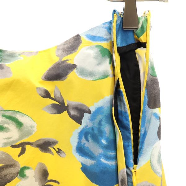 MARC BY MARC JACOBS マークバイマークジェイコブス 総柄 ミニ丈 フレアスカート 2 イエロー×青系 レディース