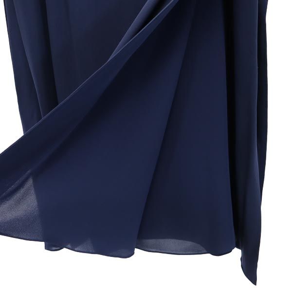 Chloe クロエ ミディ丈 シルク100% スカート 36 ネイビー レディース