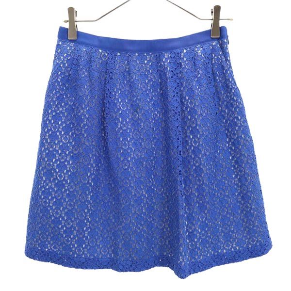 MARC BY MARC JACOBS マークバイマークジェイコブス 総刺繍 ミニスカート 0 青 レディース