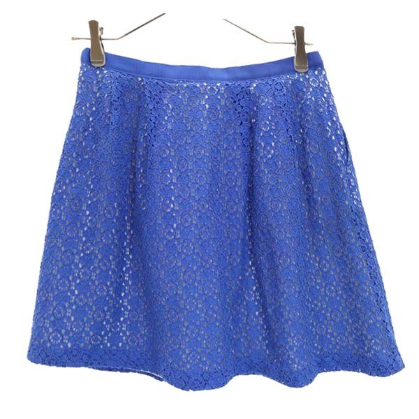 MARC BY MARC JACOBS マークバイマークジェイコブス 総刺繍 ミニスカート 0 青 レディース