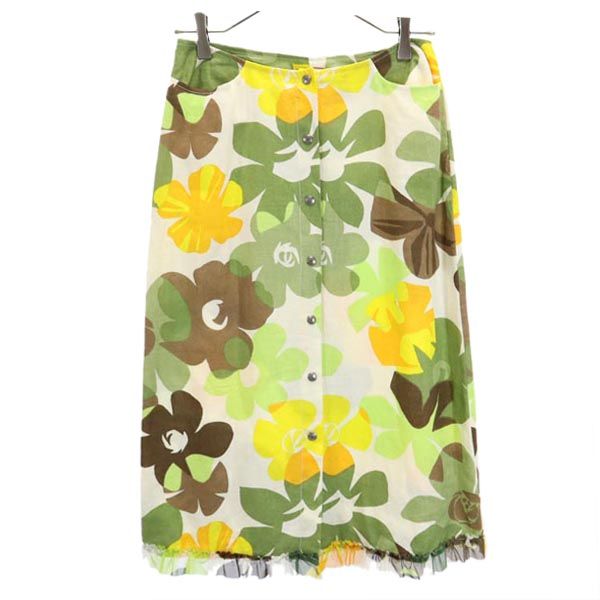 MAX&CO マックスアンドコー イタリア製 ミディ丈 リネン 台形 スカート 38 レディース