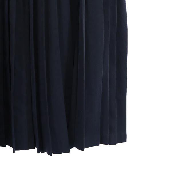 Paul Smith BLACK ポールスミスブラック 日本製 ミニ丈 プリーツスカート 38 ネイビー系 サイドジップ レディース