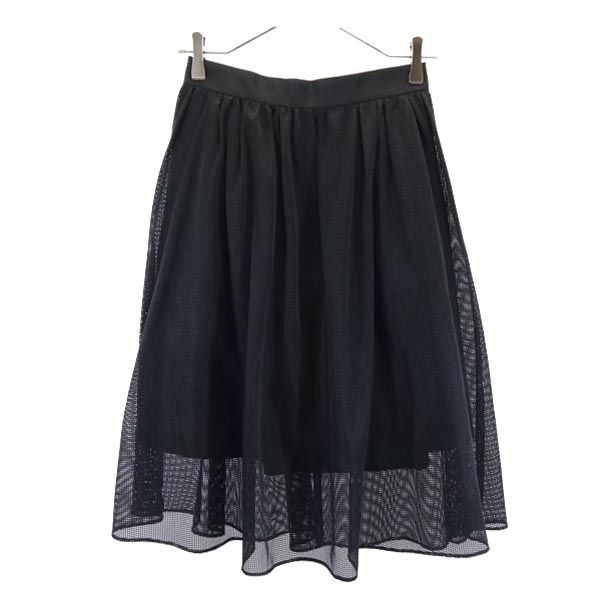 OPENING CEREMONY オープニングセレモニー ミディ丈 メッシュ ギャザースカート S ブラック系 バックジップ レディース