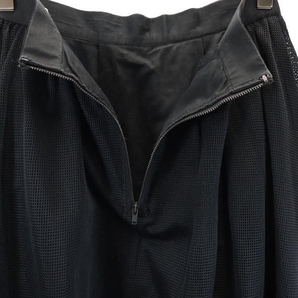 OPENING CEREMONY オープニングセレモニー ミディ丈 メッシュ ギャザースカート S ブラック系 バックジップ レディース