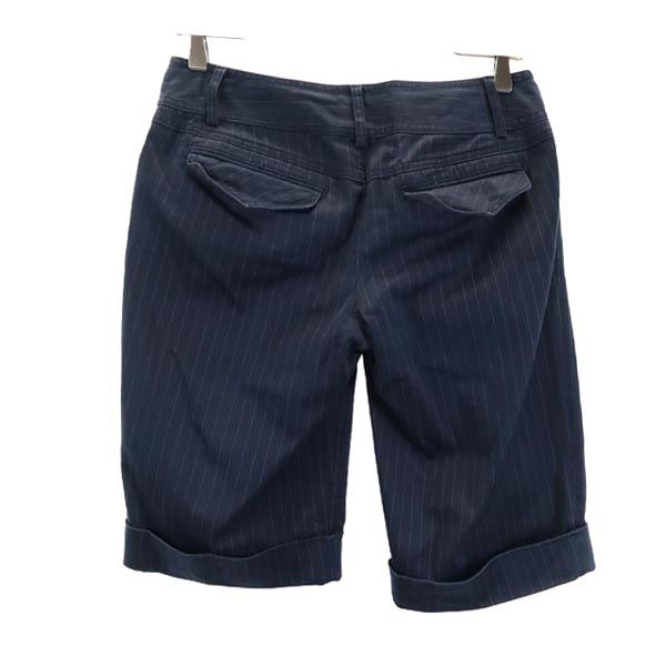 BURBERRY BLUE LABEL バーバリーブルーレーベル 三陽商会 ストライプ ショートパンツ 38 ネイビー レディース