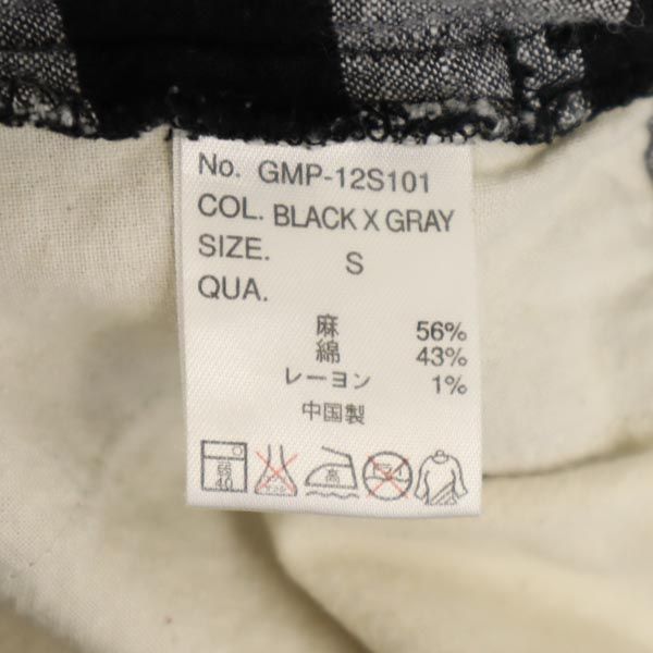 グラミチ ビームスコラボ リネンブレンド ボーダー柄 アウトドアショートパンツ S 黒×グレー Gramicci BEAMS メンズ