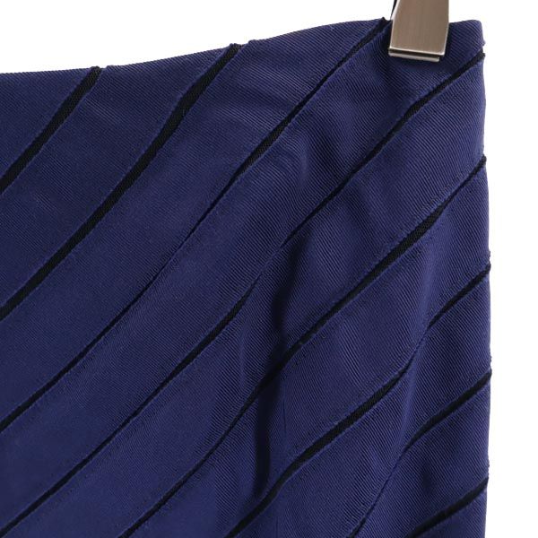 ランバン 日本製 ミニ丈 タイトスカート 38 ネイビー LANVIN レディース