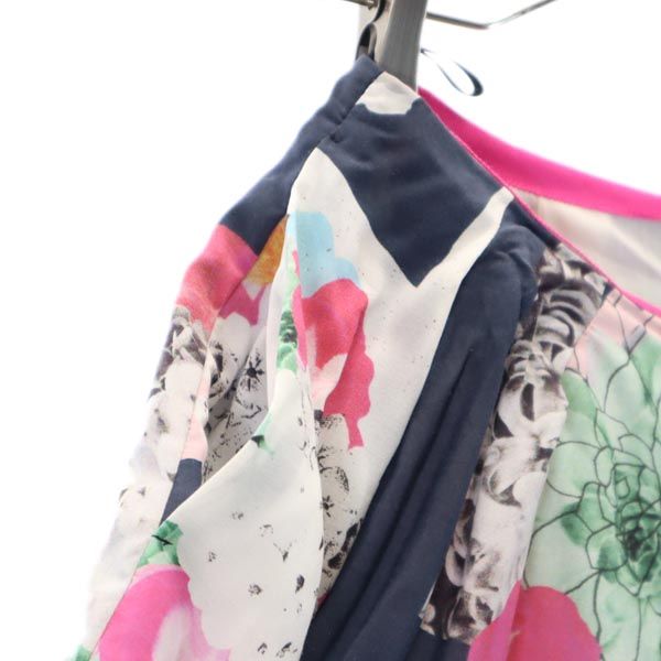 Paul Smith ポールスミス 花柄 ミディ丈 フレアスカート 38 ネイビー系 レディース