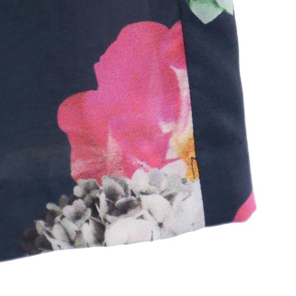 Paul Smith ポールスミス 花柄 ミディ丈 フレアスカート 38 ネイビー系 レディース