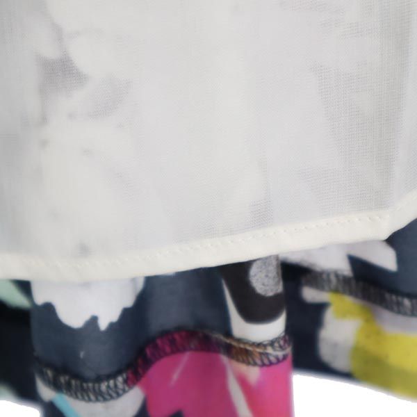 Paul Smith ポールスミス 花柄 ミディ丈 フレアスカート 38 ネイビー系 レディース